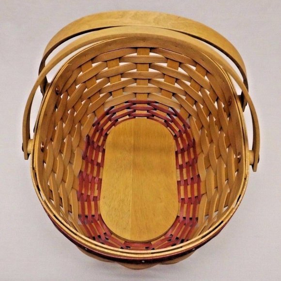 Longaberger 2004 Christmas Collection Red Get Together Basket w/ Liner Protector - Picture 13 of 15